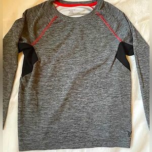 Old Navy Gray and Black Youth Long Sleeve Tee, large